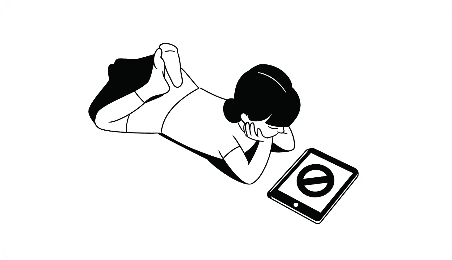 How to block websites on iphone - lead illustration An illustration of a child looking into an iPad